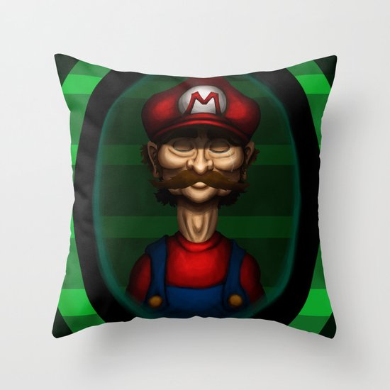 Sad Mario Throw Pillow