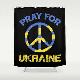 Pray For Ukraine Peace Sign Shower Curtain