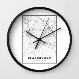 Clarksville Map Wall Clock