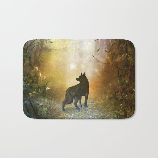 The lonely wolf Bath Mat