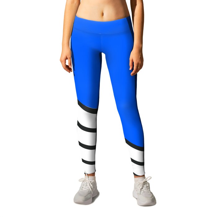 Geometric abstract blue skyline Leggings