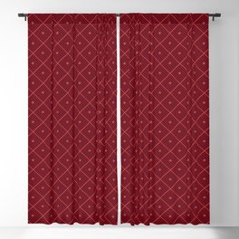Harlequin Diamond Grid and Stripes Red Ruby Crimson Scarlet Blackout Curtain