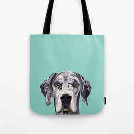 Great Dane pet portrait art print and dog gifts Tote Bag