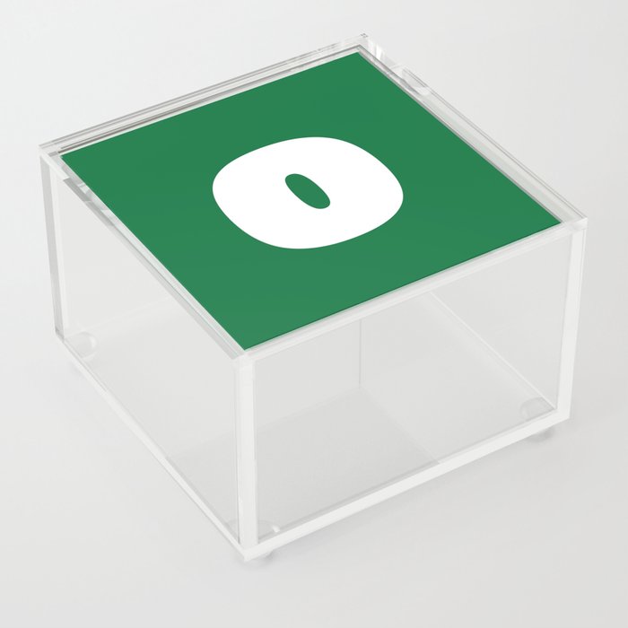 o (White & Olive Letter) Acrylic Box