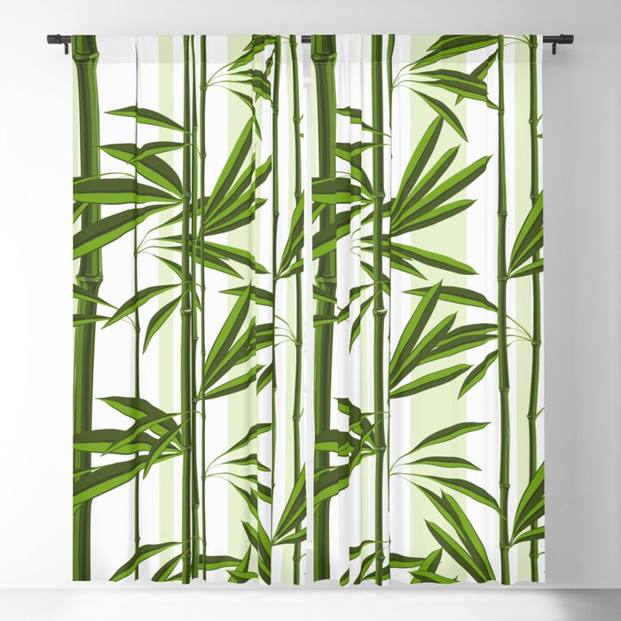 Green bamboo tree shoots pattern Blackout Curtain by ArtOnWear | Society6