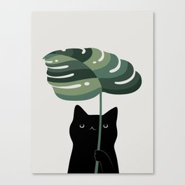 Cat and Plant 16 Canvas Print