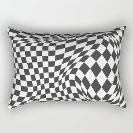 Chequerboard Pattern - Black and White Rectangular Pillow