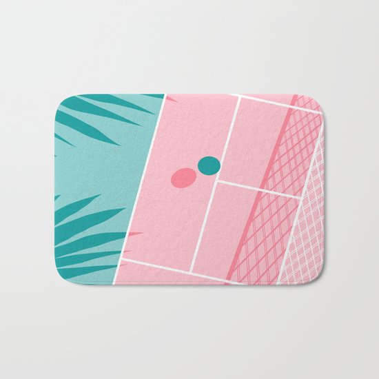 Jock - tennis sport retro neon throwback palm springs los angeles hollywood california sunny pop art Bath Mat