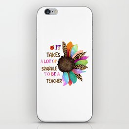 Funny teacher sunflower graphic design iPhone Skin