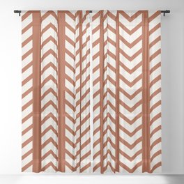 Mud cloth burnt orange white arrow pattern Sheer Curtain