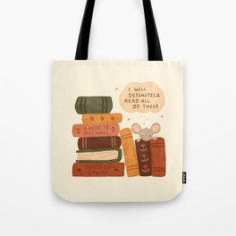 Mouse's Book Pile Tote Bag