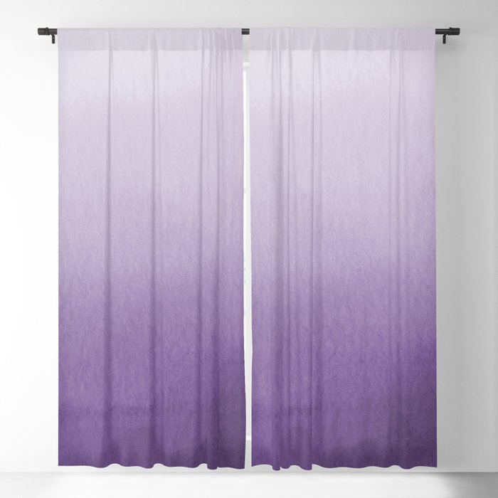 Inspired by Pantone Chive Blossom Purple 18-3634 Watercolor Abstract Art Blackout Curtain