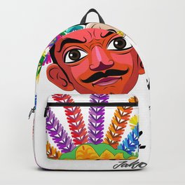 Ondel-ondel mask Backpack | Ondel Onelbetawi, Graphicdesign, Figurative, Colorfull, Vector, Sign, Cartoon, Jakarta, Art, Icon 