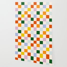 Retro Rainbow Checkerboard  Wallpaper