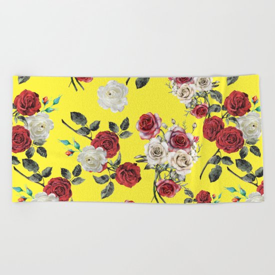 Botanical Pattern Beach Towel
