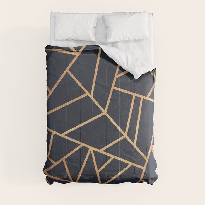 Copper and Midnight Navy Comforter by Elisabeth Fredriksson Society6