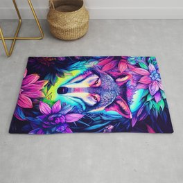 Colorful Wolf Rug