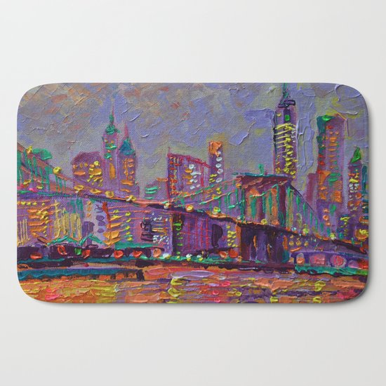 New York City Lights Palette Knife Painting Abstract Manhattan