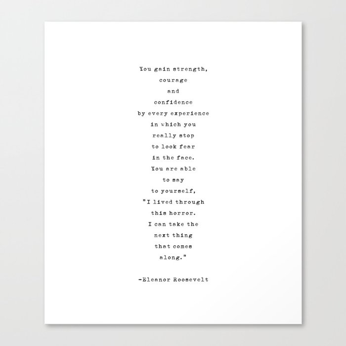 Eleanor Roosevelt | Typewriter Style Quote Canvas Print