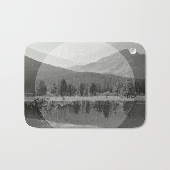 Mountain Mirror BW Bath Mat