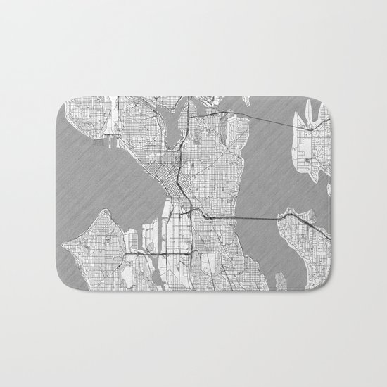 Seattle Map Line Bath Mat