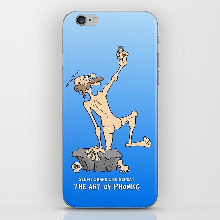 St Anthony takes a selfie, in blue iPhone Skin