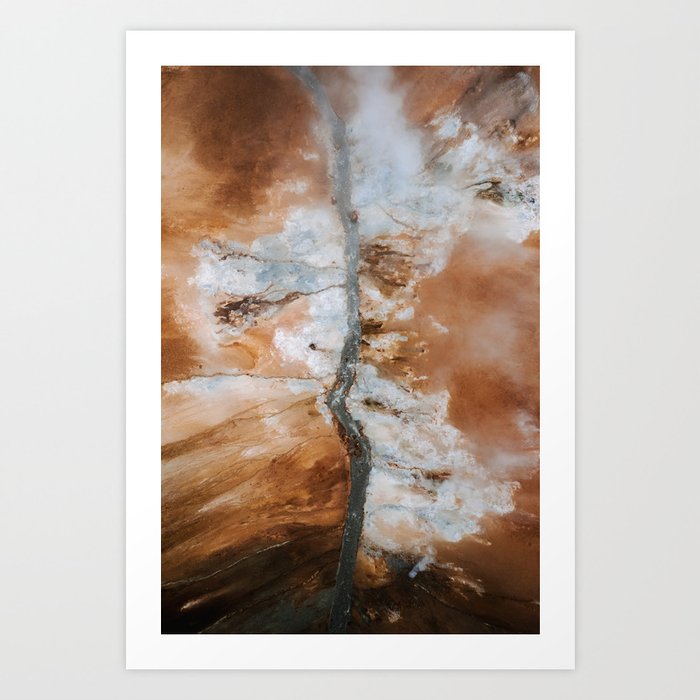 Abstract River Landscape in Iceland Art Print
