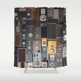 Wall of speakers Shower Curtain