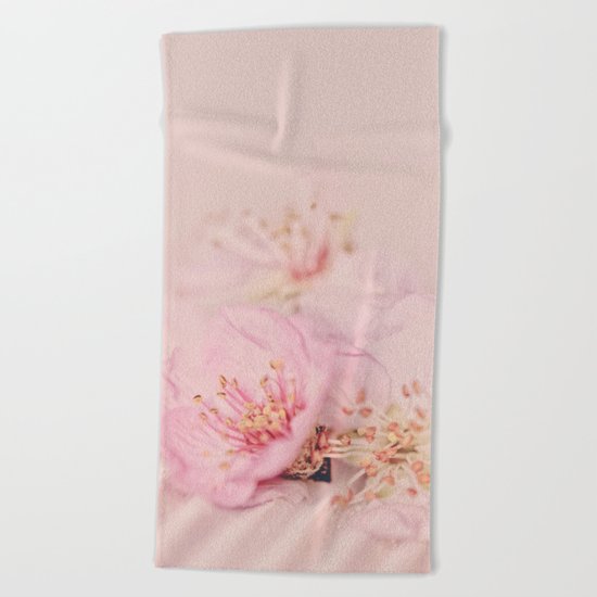 Romantic Soft Pink Peach Blossom Beach Towel