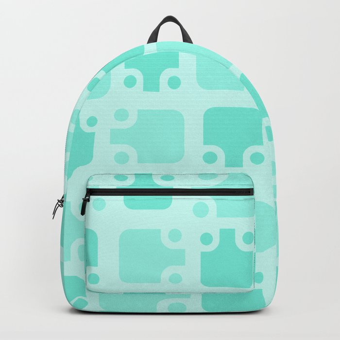 Mid Century Modern Abstract Pattern Mint Green 3 Backpack