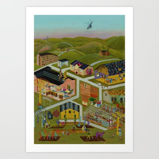 map of a village Art Print