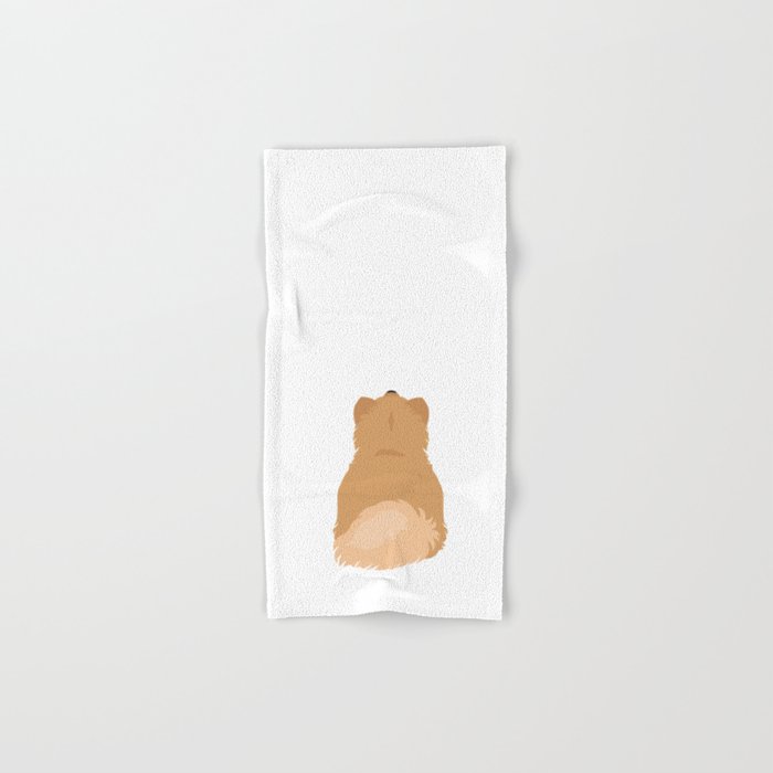 Orange Pomeranian Back Hand & Bath Towel