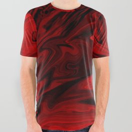 Blood Red Marble All Over Graphic Tee