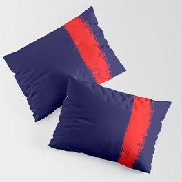Brushstroke Blue & Red  - Minimalist Design Pillow Sham