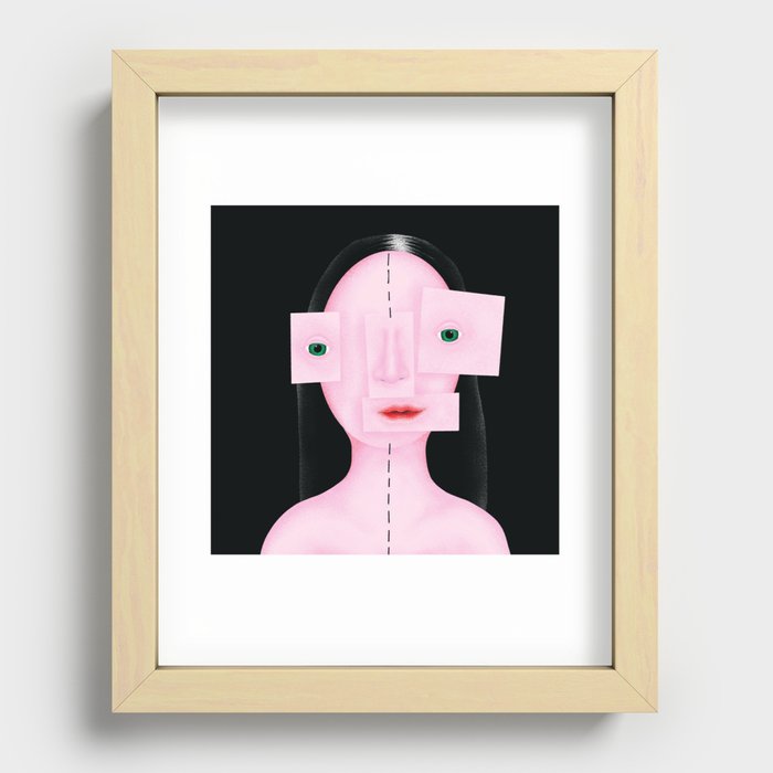 asymmetrical girl Recessed Framed Print