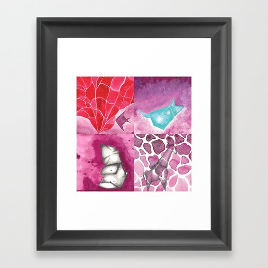 Fish, Bear, Giraffe and Mouse Framed Art Print