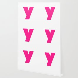y (Dark Pink & White Letter) Wallpaper