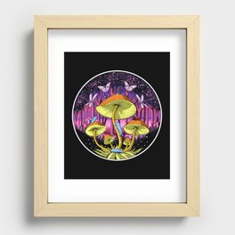 Psychedelic Mushrooms Forest Recessed Framed Print
