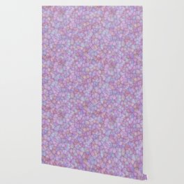 Abstract seamless background of colorful spots like paving stones or mosaic glass. Imitation of artistic watercolor drawing pattern in form of network with multi-colored cells Wallpaper