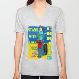 STAND WITH LOVE FOR UKRAINE V Neck T Shirt
