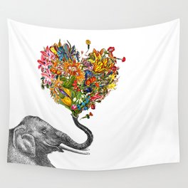 Happy Elephant  Wall Tapestry