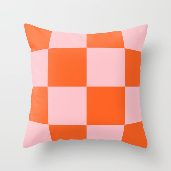 Pink and Orange Growing Pattern Throw Pillow