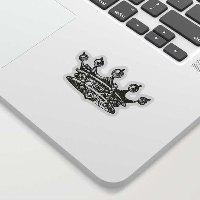 Royal Crown | Vintage Crown | Black and White | Sticker