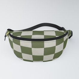 checkerboard hand-painted-olive Fanny Pack