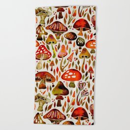 Mushroom Magic – Autumn Palette Beach Towel