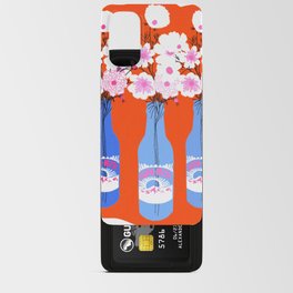 Retro Spring Flowers Bottle Bouquet Red Android Card Case