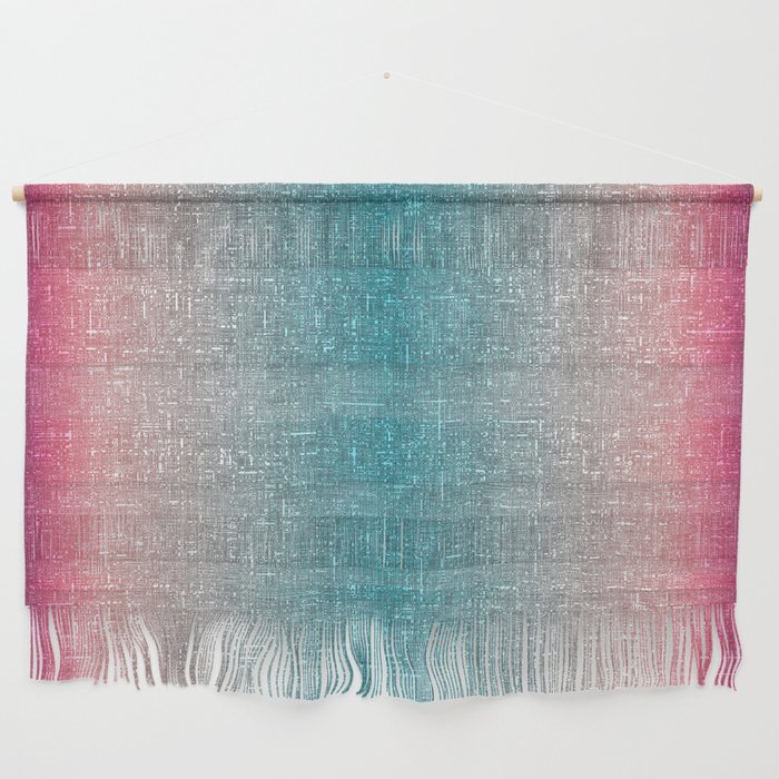 muted blue and melon pink architectural glass texture look Wall Hanging