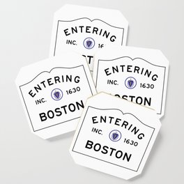 Entering Boston - Commonwealth of Massachusetts Road Sign Coaster