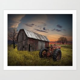 Abandoned Farmall Tractor and Barn Art Print