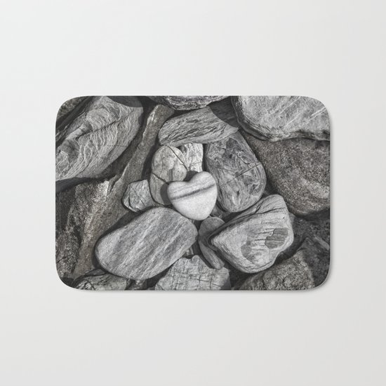 Stone Heart Bath Mat